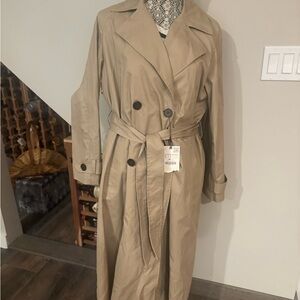 Zara Beige Trench Coat with Belt Oversized S